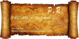 Pádár Roland névjegykártya